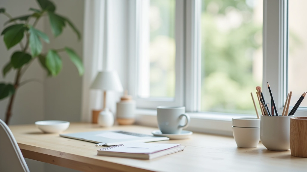 Moderner Arbeitsbereich mit fokussierter Atmosphäre und minimalem visuellen Ablenkungspotenzial